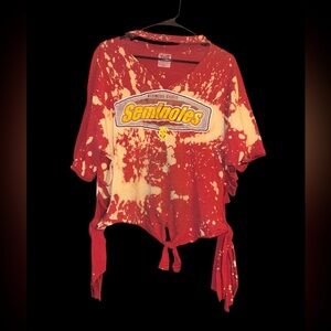 Vintage FSU Seminoles Women's Distressed Tee - NOLES - Size Large